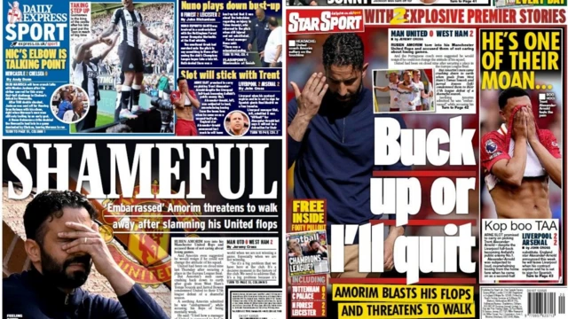 Daily Express and Daily Star back pages 