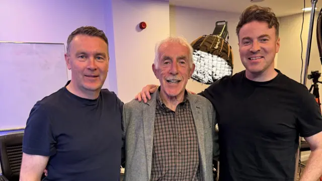 Oisin McConville, Mickey Niblock and Thomas Niblock