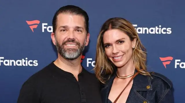 Donald Trump Jr with Bettina Anderson at the 2025 Fanatics Super Bowl party 