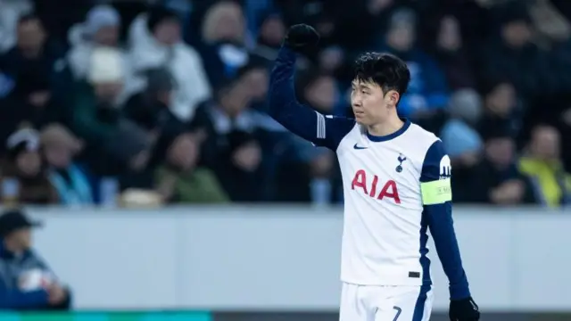 Son Heung-min celebrates against Hoffenheim