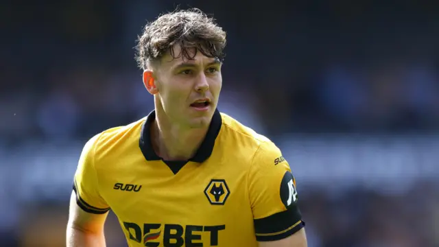Jorgen Strand Larsen playing for Wolves