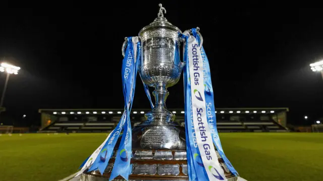 The Scottish Cup trophy during a Scottish Gas Men's Scottish Cup match between St Mirren and Hearts at the SMiSA Stadium,