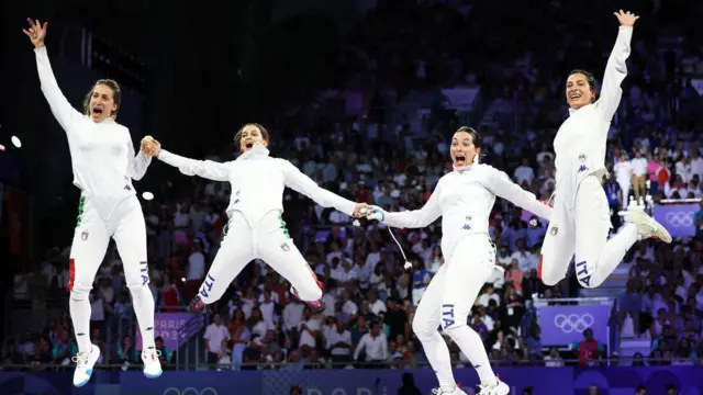 Italy celebrate winning gold