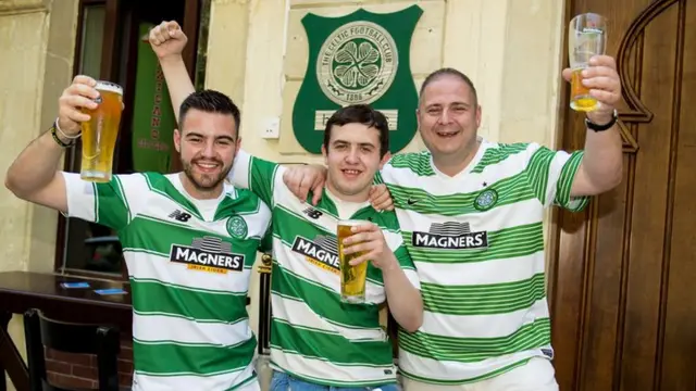 Celtic fans in Baku