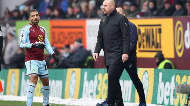 Sean Dyche and Aaron Lennon together while at Burnley