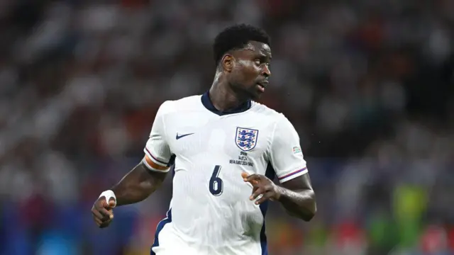 England player Marc Guehi in action during the UEFA EURO 2024 final match between Spain and England at Olympiastadion