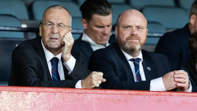 Ross County's Roy MacGregor and Steven Ferguson
