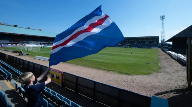 A general stadium view during a cinch Premiership match between Dundee FC and Kilmarnock at the Scot Foam Stadium