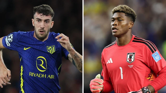 Atletico Madrid left-back Matteo Ruggeri and Parma goalkeeper Zion Suzuki