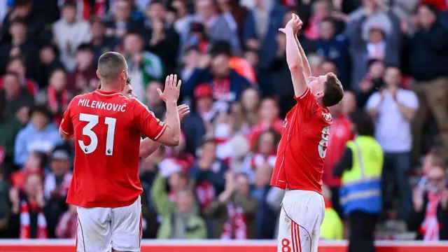 Elliot Anderson of Nottingham Forest celebrates after scoring