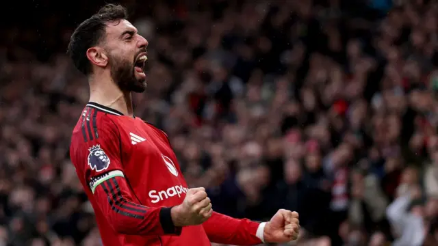 Bruno Fernandes celebrates