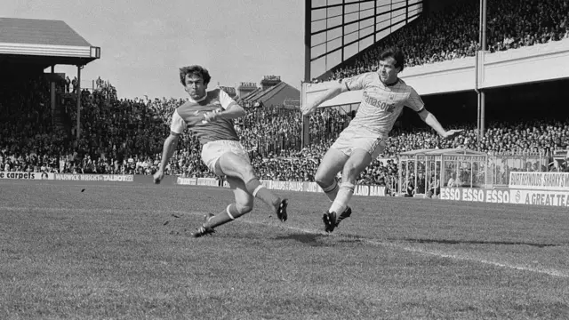 John Robertson delivers a cross against Arsenal at Highbury