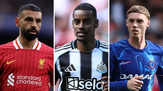 Mohamed Salah, Alexander Isak, Cole Palmer