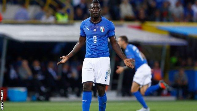 Mario Balotelli playing for Italy