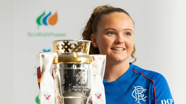 Players from the top six teams promote the final 10 Scottish Women’s Premier League (SWPL) games of the season. Pictured: Mia McAulay (Rangers) at Hampden Park, on March 11, 2025, in Glasgow, Scotland. 