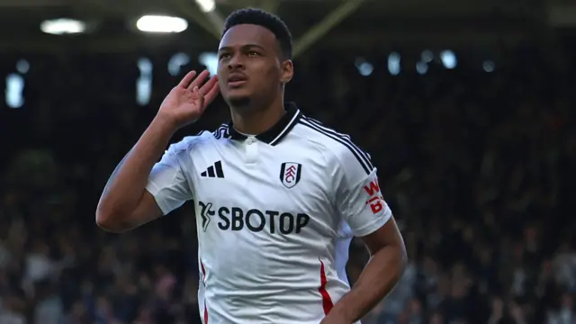 Rodrigo Muniz celebrates goal against Liverpool