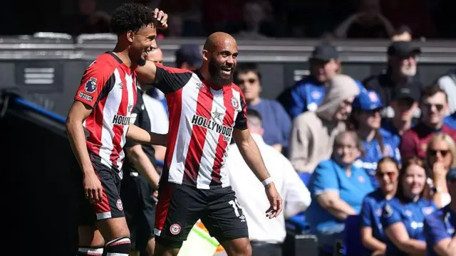 Brentford players celebrate