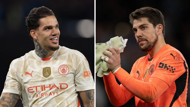 Manchester City goalkeepers Ederson and Stefan Ortega
