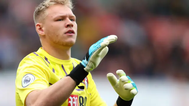 Aaron Ramsdale in action for Bournemouth