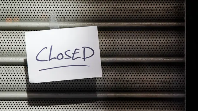 General view of shutter with closed sign