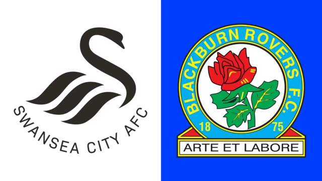 Side-by-side of Swansea City and Blackburn Rovers club badges