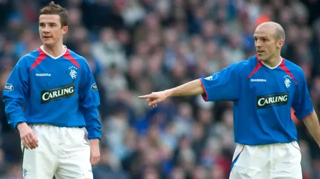 Rangers pair Barry Ferguson (left) with Alex Rae