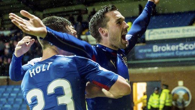 Rangers players celebrating