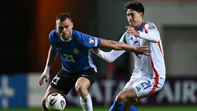 Alex Tamm (left) has been capped 19 times for Estonia