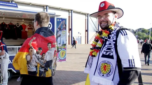 Germany fans outside Hampden