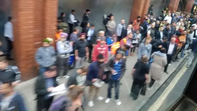 Queue at Paddington station