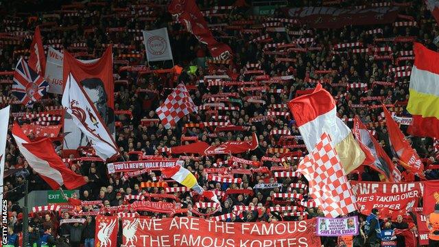 Liverpool fans at Anfield