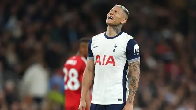 Tottenham Hotspur's Richarlison showing frustration 