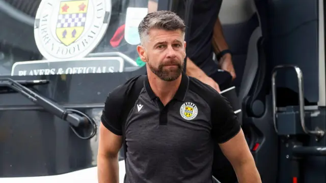 GLASGOW, SCOTLAND - JULY 24: St Mirren Manager Stephen Robinson is pictured as St Mirren depart Glasgow Airport for Iceland ahead of their UEFA Europa Conference League qualifier against Valur, on July 24, 2024, in Glasgow, Scotland. 