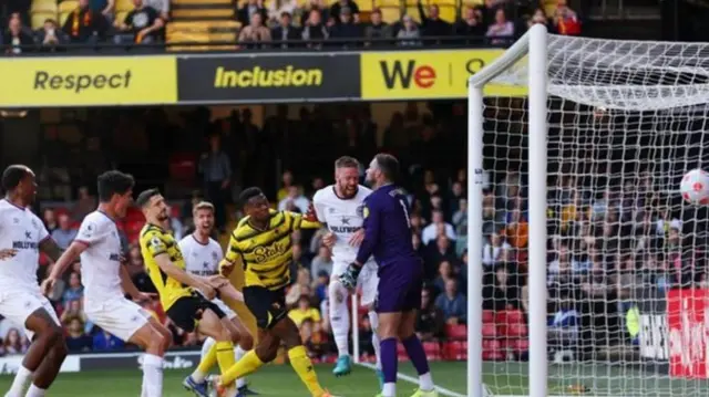 Pontus Jansson scores a last-minute header against Watford 