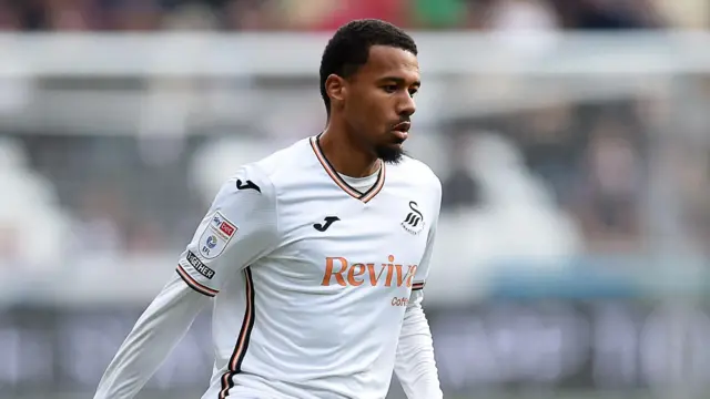 Florian Bianchini in action for Swansea in the 2024-25 season