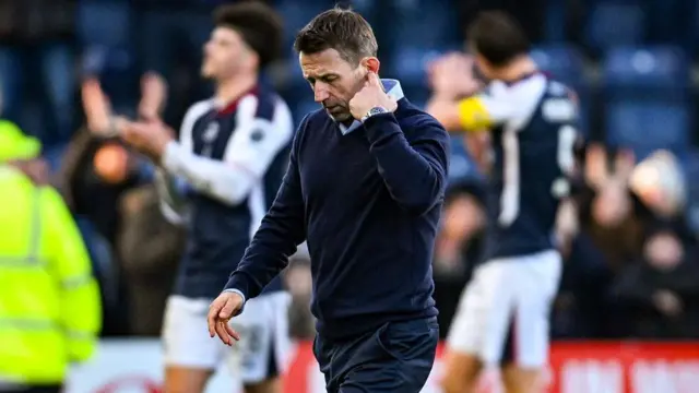 Kilmarnock Head Coach Neil McCann looks dejected at full time during a William Hill Premiership match between Falkirk and Kilmarnock at the Falkirk Stadium, on February 28, 2026, in Falkirk, Scotland
