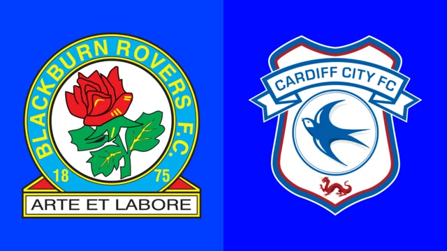 Side-by-side of Blackburn Rovers v Cardiff City club badges