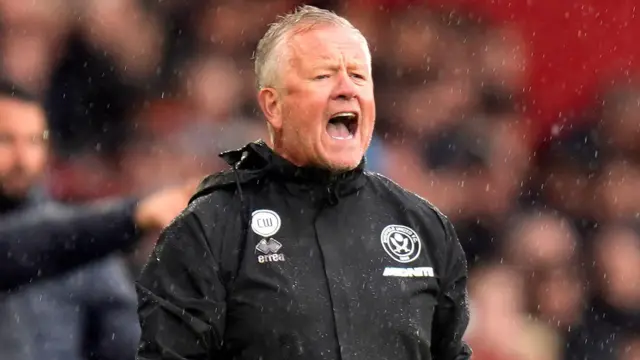 Sheffield United boss Chris Wilder on the touchline 