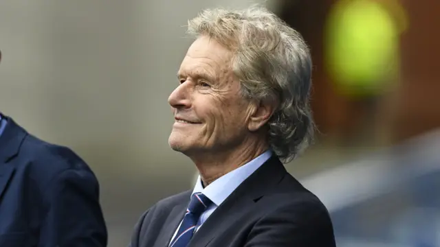 Rangers Non-Executive Director and former Chairman Alastair Johnston  during a cinch Premiership match between Rangers and Kilmarnock at Ibrox Stadium