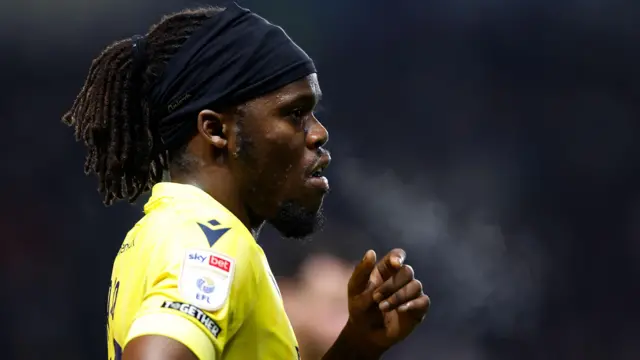 Peter Kioso playing for Oxford United