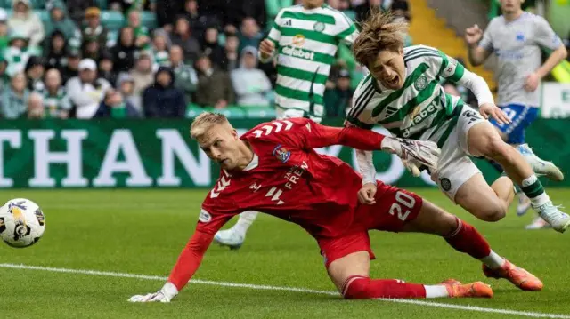 Celtic were not awarded a penalty for Robby McCrorie's foul on Kyogo Furuhashi