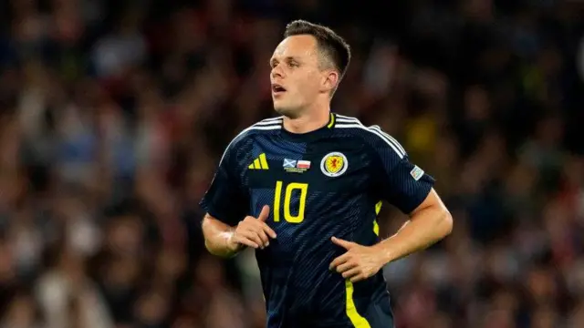 Lawrence Shankland in action against Poland in November 2024