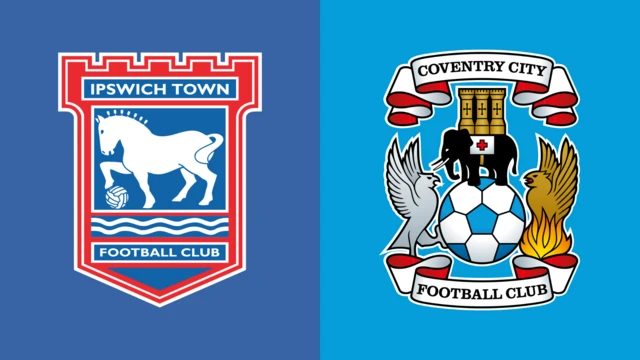 Side-by-side of Ipswich Town and Coventry City club badges