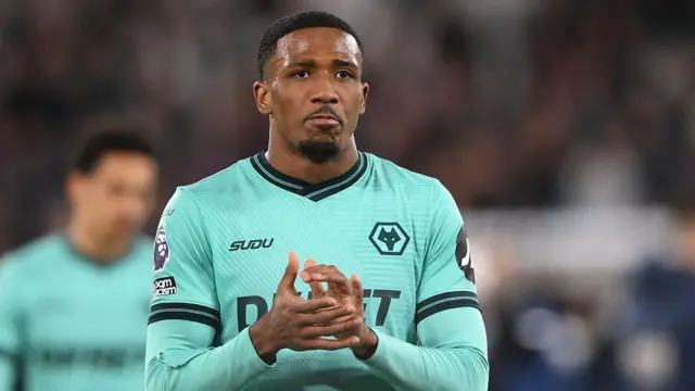 Jackson Tchatchoua applauds fans after the final whistle