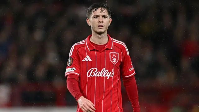 James McAtee looks on during match for Nottingham Forest