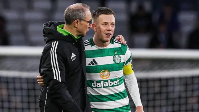 Celtic's Martin O'Neill and Callum McGregor