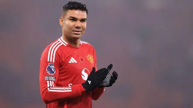 Casemiro of Manchester United applauds the fans