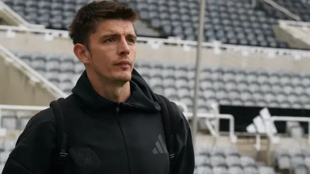 Nick Pope arrives at a Newcastle United match