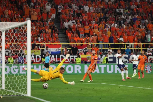 Ollie Watkins scores against Netherlands for England