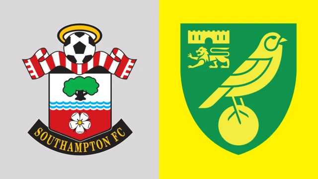 Side-by-side of Southampton and Norwich City club badges